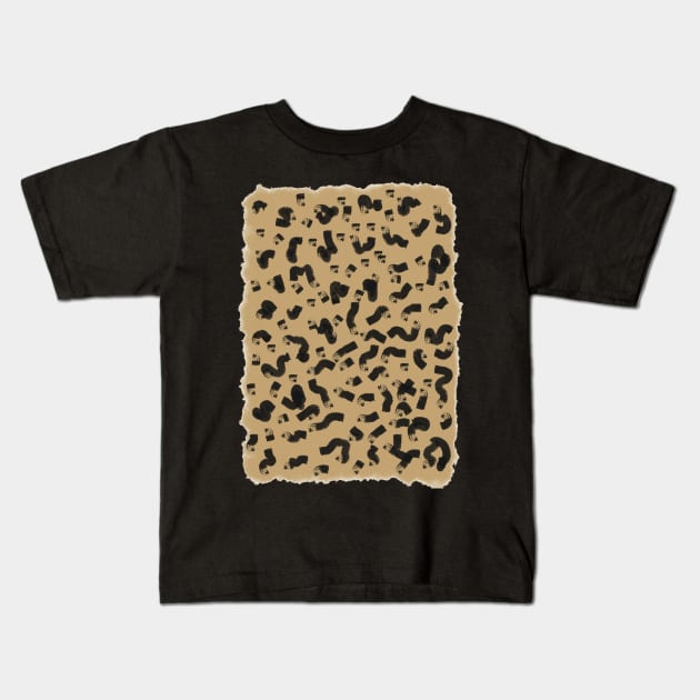 Leopard Graphitti Design Kids T-Shirt by Lovelier By Mal